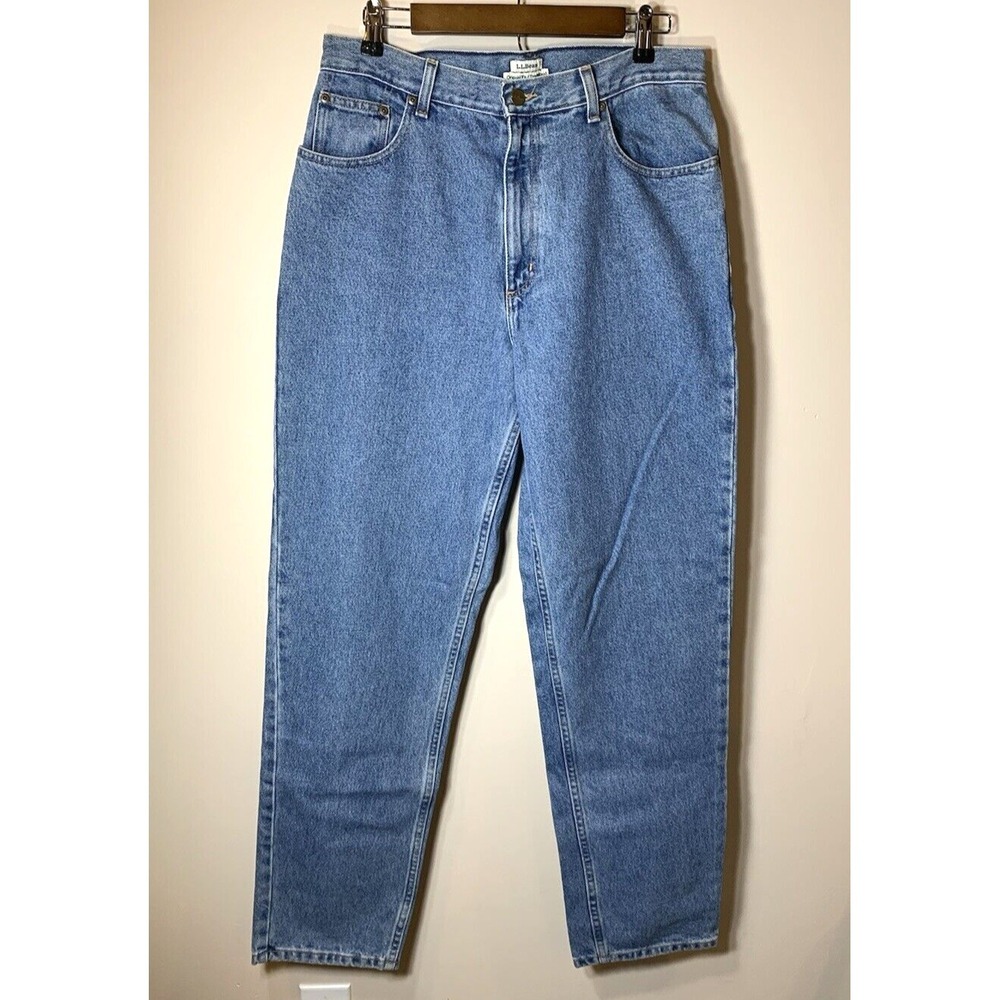 LL Bean Jeans Womens 14 MT Tall Blue Original Fit Mom Tapered 90s 100% Cotton